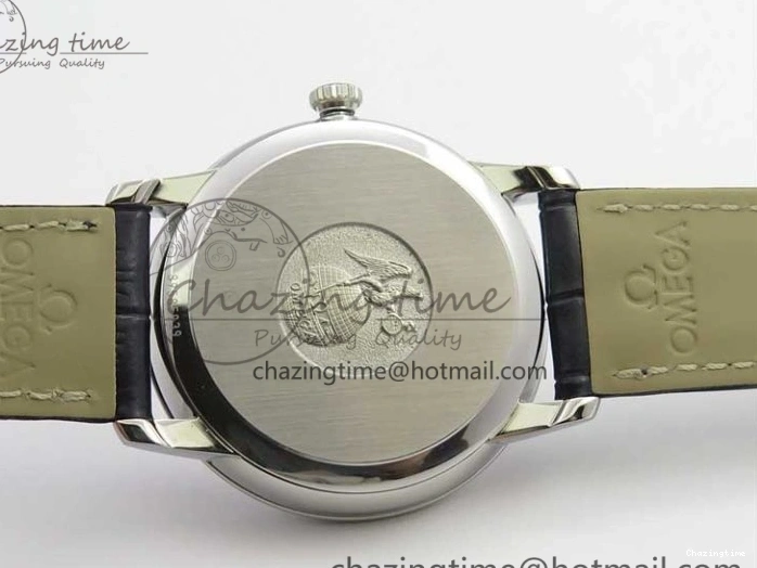 0215 Timeless De Ville Prestige Real PR SS ZF 1:1 Best Edition Gray Dial Blue Markers on Blue Leather Strap MIYOTA 7936